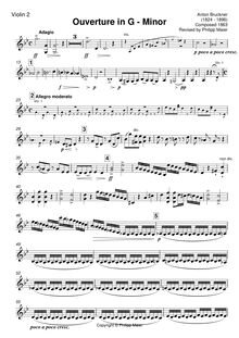 Partition violon 2, Overture en G minor, G Minor, Bruckner, Anton
