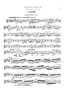 Partition clarinette 1, 2 (A),  No.3, Tchaikovsky, Pyotr
