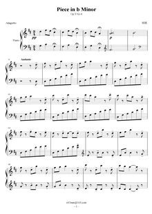 Partition No.4 en B minor, Piano pièces, Op.3, Hu, Ni