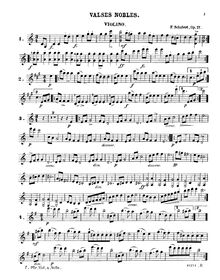Partition violon, 12 Valses Nobles, D.969, Schubert, Franz