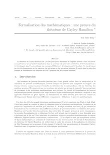 Formalisation des mathématiques : une preuve du théorème de Cayley ...