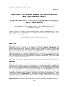 Lipofundin 20% induces hepatic lipid peroxidation in New Zealand white rabbits