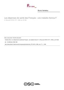 Les dépenses de santé des Français : une maladie d amour? - article ; n°1 ; vol.71, pg 247-280