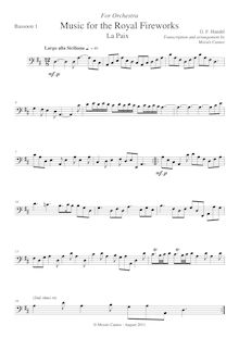 Partition basson 1, Music pour pour Royal Fireworks, Fireworks Music