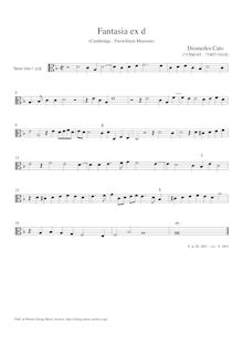Partition Alto: ténor viole de gambe (Alto-clef) , partie, Fantasia ex d