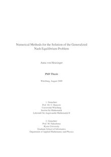 Numerical methods for the solution of the generalized Nash equilibrium problem [Elektronische Ressource] / Anna von Heusinger