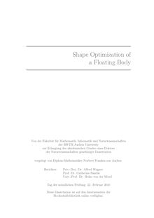 Shape optimization of a floating body [Elektronische Ressource] / vorgelegt von Norbert Franken