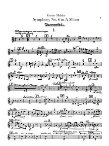 Partition trompette 1, 2, 3, 4, 5, 6 (B♭, C, F), Symphony No.6, Tragische ( Tragic )