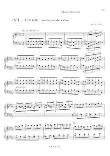 Partition No.6 (scan), Six Etudes pour piano, Saint-Saëns, Camille