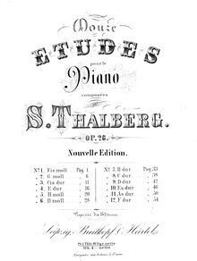 Partition Etude No.1 en F♯ minor: Le trille, Douze études, Thalberg, Sigismond