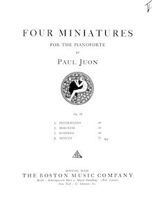Partition complète, 4 Miniatures, Miniaturen, Juon, Paul par Paul Juon