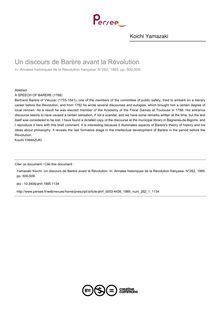 Un discours de Barère avant la Révolution - article ; n°1 ; vol.262, pg 500-509