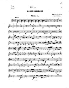 Partition violon 2 , partie, Rondo brillant, Mendelssohn, Felix