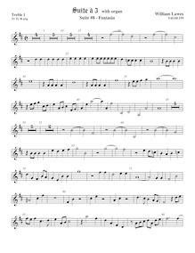 Partition viole de gambe aigue 1,  No.8 pour 3 violes de gambe et orgue