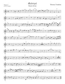 Partition ténor viole de gambe 2, octave aigu clef, Music divine