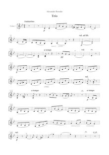 Partition violon 2, corde Trio en G minor, String Trio (2 Violins and Cello) in G minor on Russian Folk Song Chem tebya ya ogorchila (1854/55)