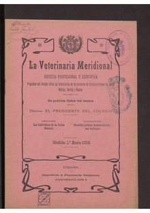 La Veterinaria Meridional, n. 31 (1908)