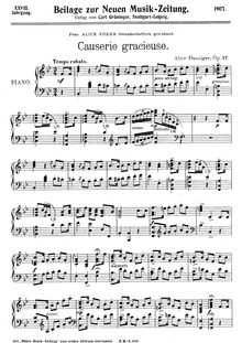 Partition complète, Causerie gracieuse, Op.17, Danziger, Alice
