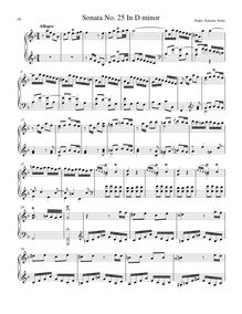 Partition Sonata R.25 en D minor, clavier sonates R.21–30, Soler, Antonio