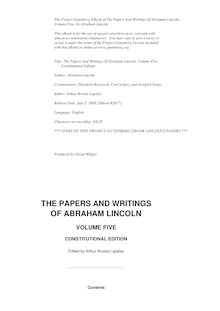 The Writings of Abraham Lincoln — Volume 5: 1858-1862