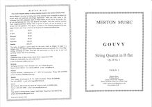 Partition parties complètes, corde quatuor No.1, Op.16, Gouvy, Louis Théodore par Louis Théodore Gouvy