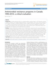 Antimicrobial resistance programs in canada 1995-2010: a critical evaluation
