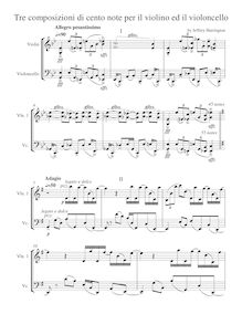 Partition complète, 3 Composizioni di cento note, Harrington, Jeffrey Michael