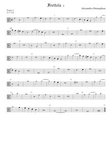 Partition ténor viole de gambe 1, alto clef, Frottola, Demophon, Alessandro