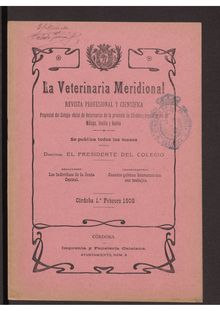 La Veterinaria Meridional, n. 32 (1908)