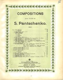 Partition couverture couleur, 4 pièces, Panchenko, Semyon