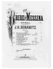 Partition complète, Die Braut von Messina, The Bride of Messina: opera in 3 acts