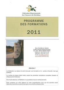 Catalogue des formations 2011 - Chasse Morbihan