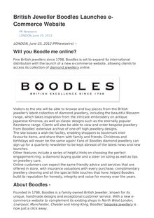 British Jeweller Boodles Launches e-Commerce Website