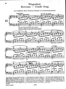 Partition complète, Wiegenlied, Op.45, Cradle Song, Henselt, Adolf von