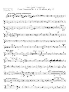 Partition cor 1, 2, 3, 4 (F), Piano Concerto No.1, Op.23, B♭ minor
