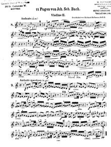 Partition violon 2 (Nos.8-14), Das wohltemperierte Klavier II, The Well-Tempered Clavier, Book 2Praeludia und Fugen durch alle Tone und Semitonia / Preludes and Fugues through all tones and semitones