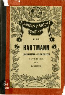 Partition couverture couleur, Liden Kirsten, Hartmann, Johan Peter Emilius