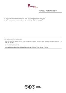 La gauche libertaire et les écologistes français - article ; n°3 ; vol.40, pg 339-365