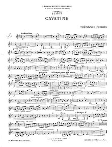 Partition cor en F, Cavatine, E flat major, Dubois, Théodore