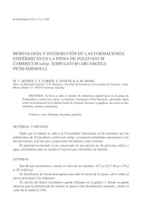 Morfología y distribución de las formaciones epidérmicas en la pinna de Polypodium cambricum subsp. serrulatum (Arcangeli) Pichi-Sermolli