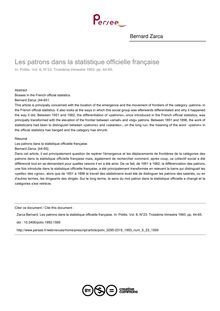 Les patrons dans la statistique officielle française - article ; n°23 ; vol.6, pg 44-65