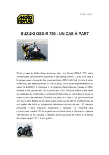 SUZUKI GSX-R 750 : UN CAS À PART