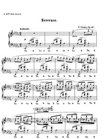 Partition complète, Berceuse, D♭ major, Chopin, Frédéric par Frédéric Chopin
