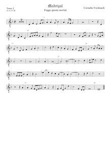 Partition ténor viole de gambe 2, octave aigu clef, madrigaux pour 5 voix par  Cornelio Verdonch par Cornelio Verdonch