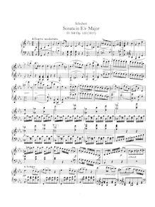 Partition complète, Piano Sonata No. 7 en E♭ major, Schubert, Franz