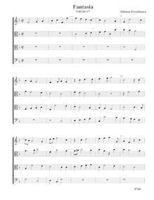 Partition Fantasia VdGS No.17 - partition complète (Tr A T B), fantaisies pour 4 violes de gambe