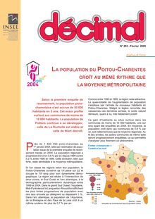 Lapopulation du Poitou-Charentes croît au même rythme que la moyenne  métropolitaine