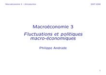 Macroéconomie 3 Fluctuations et politiques macro-économiques