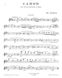 Partition violon, Canon pour Piano Trio, Canon. Pour violon, violoncelle et piano