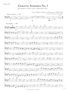 Partition violoncelles, Concerto armonico No.3 en A major, A major